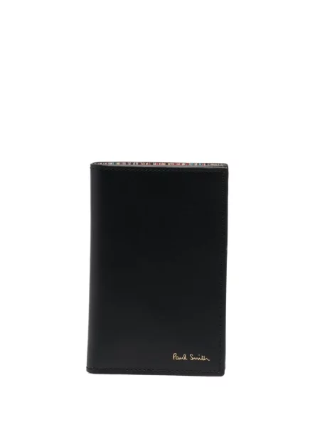 Portofel Paul Smith din piele cu dungi cu imagine negru