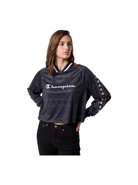 Bluza Champion z dekoltem w serek z długim rękawem czarna