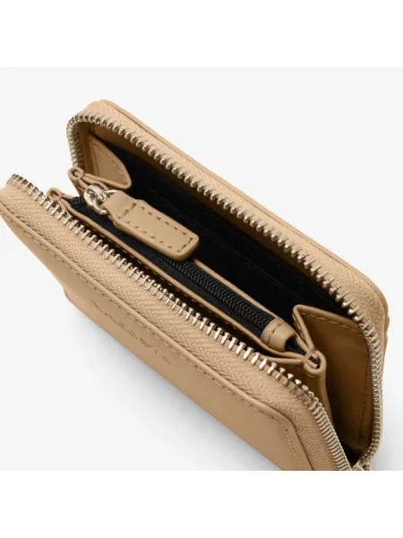 Lacoste Mały Portfel Casual Z Zamkiem Błyskawicznym beżowy