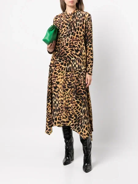 Cămașă Stella Mccartney de mătase cu imagine negru