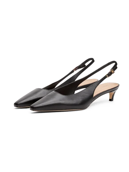 Sandale Tommy Hilfiger din piele slingback negru