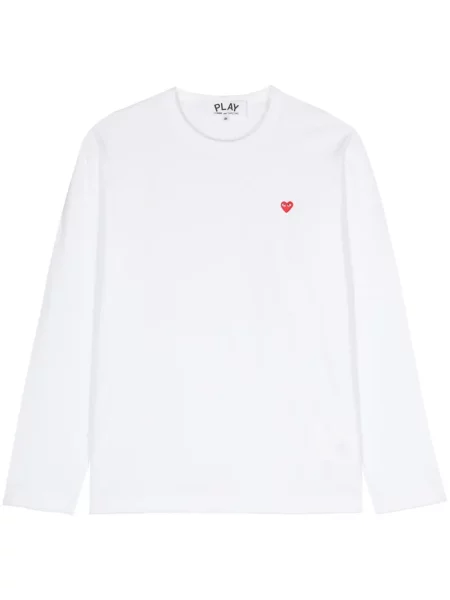 Mini tričko Comme Des Garçons Play se srdcovým vzorem bílé