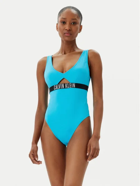 Jednodielne plavky Calvin Klein modrá