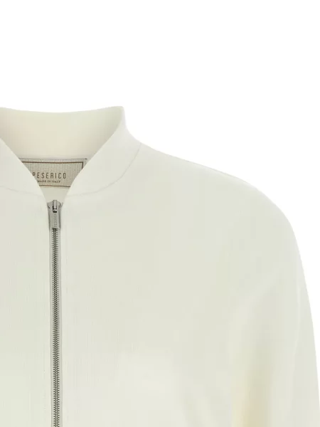 Hanorac Peserico tricotate cu nervuri alb