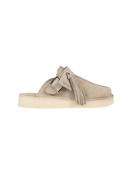 Klapki Clarks zamszowe beżowe