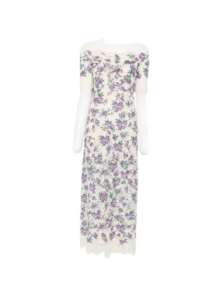 Rochie midi Rabanne cu model floral din dantelă