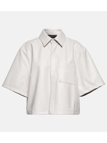 Top Amiri skórzany beżowy