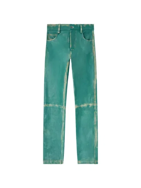 Pantaloni Diesel din piele verde