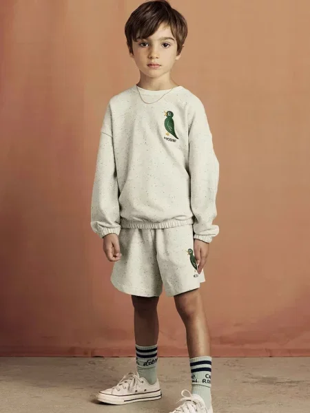 Mini Rodini Dětská mikina Bird béžová
