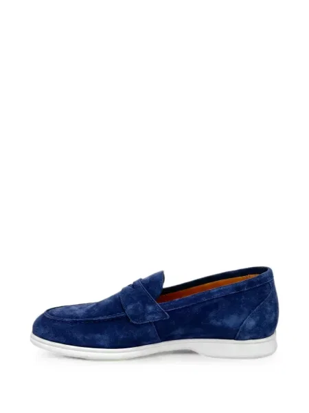 Pantofi loafer Kiton din piele de căprioară albastru