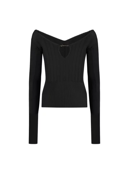 Top Jacquemus z dekoltem w serek czarny