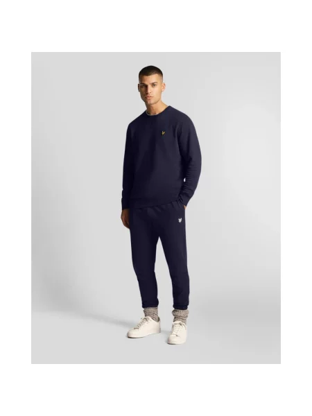 Skinny spodnie Lyle & Scott niebieskie