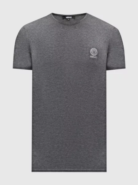 Меланжевая футболка Versace серая