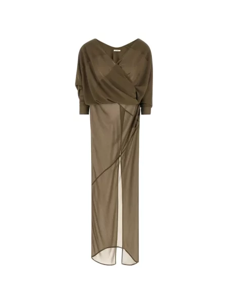 Rochie Entire Studios cu decolteu în V asimetrică de costum verde