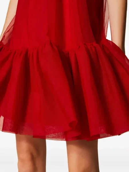 Rochie mini Twinset cu volane de costum roșu