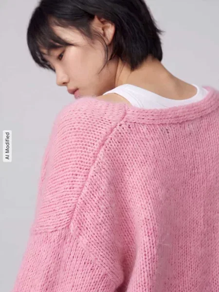 Kardigan rozpinany o kroju loose fit z bufiastymi rękawami model MAYBE' Vero Moda