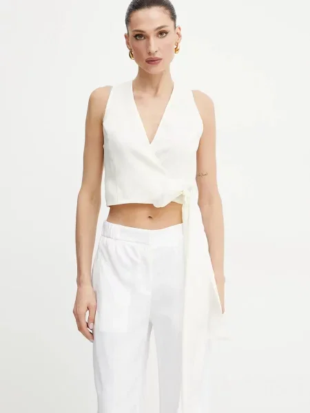 Forte Forte bluză din in femei uni my top bej