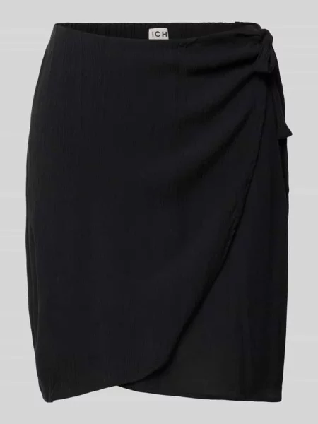 Spódnica mini w kopertowym stylu model ‘MARRAKECH’ Ichi czarna