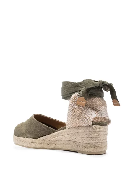 Espadrile Castañer s punim potplatom zelena
