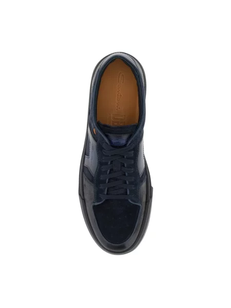 Sneakersy Santoni skórzane niebieskie