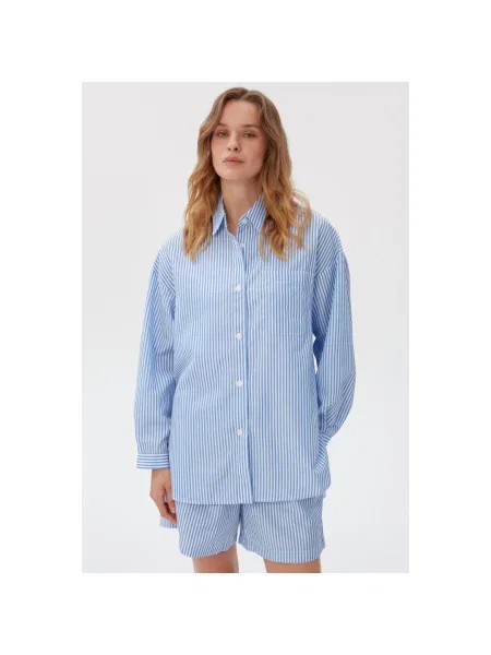 Сорочка у смужку Estro синя