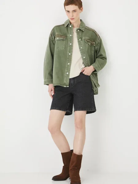 Medicine kurtka jeansowa przejściowa zielony