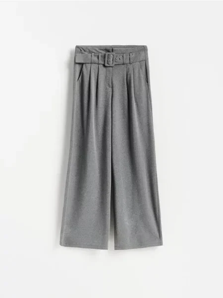 Reserved Pantaloni wide leg deschis gri