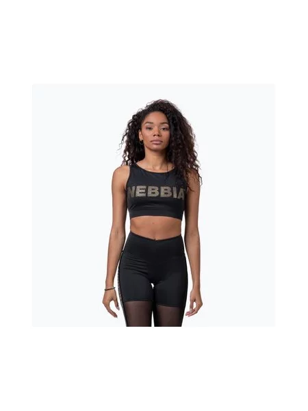 Бюстгальтер спортивний NEBBIA Gold Mesh Mini Top чорний