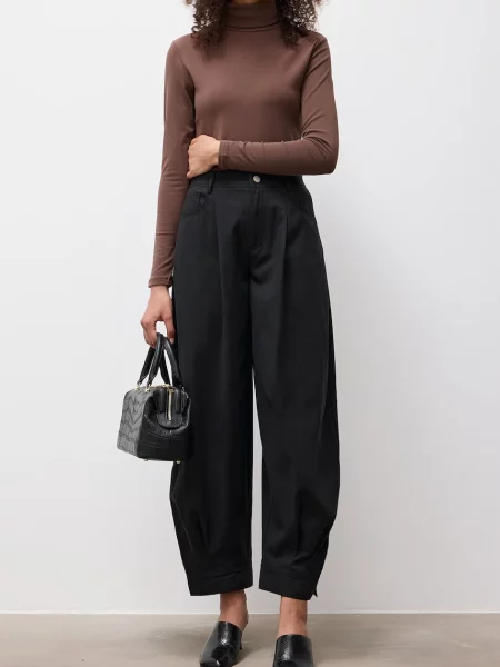 Answear.LAB pantaloni pentru femei cu lyocell negru