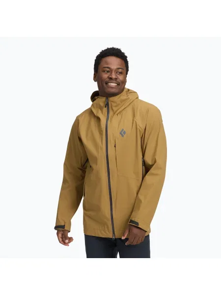 Мъжко дъждобранно яке Black Diamond Highline Stretch Shell от лен черно