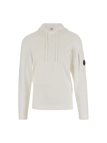 Bluza z kapturem C.p. Company z kapturem z logo biała