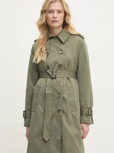 Answear Lab trencz przejściowy dwurzędowy zielony