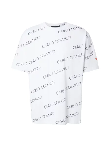 Carlo Colucci Tricou gri deschis / gri închis alb