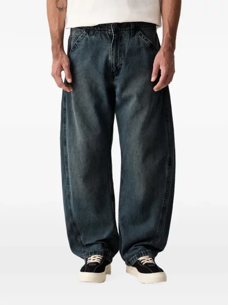 Pantaloni scurți din denim Levi's® din dantelă zdrențuiți cu talie înaltă albastru