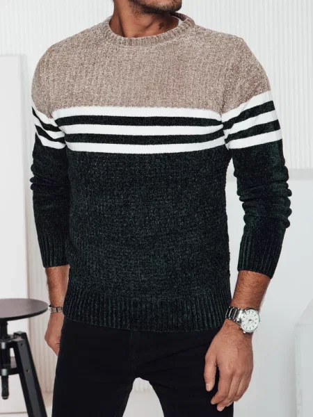 Sweter w paski Dstreet zielony