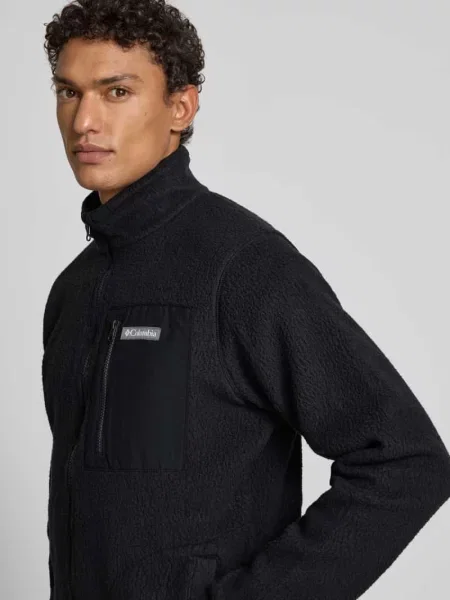 Kurtka z polaru z kieszenią na piersi i wyhaftowanym logo model ‘Jasper’ Columbia czarna