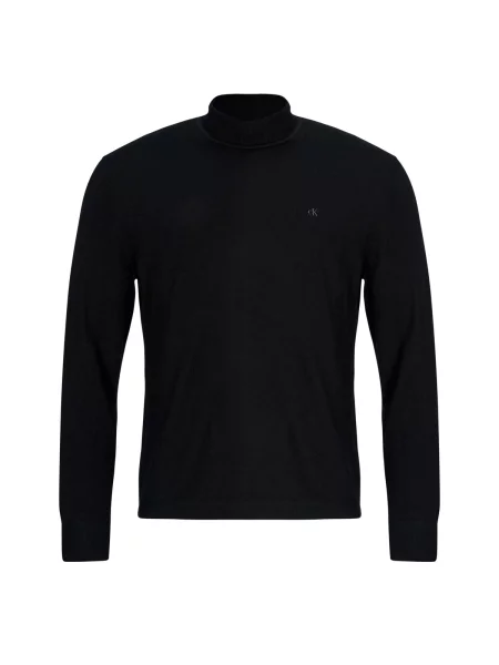 Pulover Calvin Klein Jeans iz merina črna