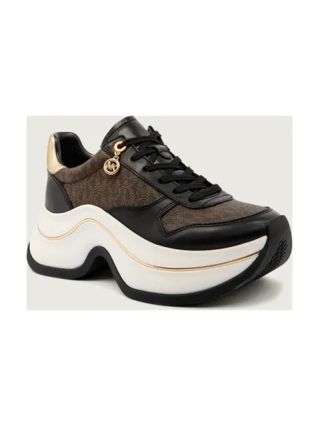 Michael Kors Sneakers ARLA cu adaos de piele maro