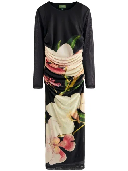 Next Obleka svetlo bež / zelena / rdeča črna