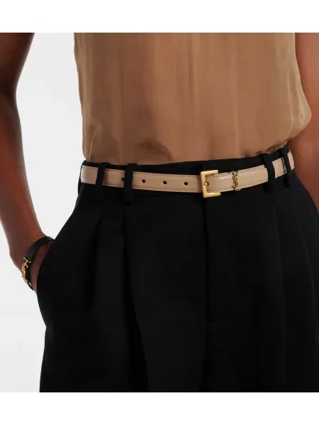 Curea Saint Laurent din piele bej