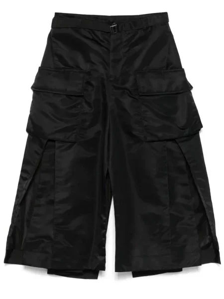 Fustă midi Sacai până la genunchi cu crăpătură negru