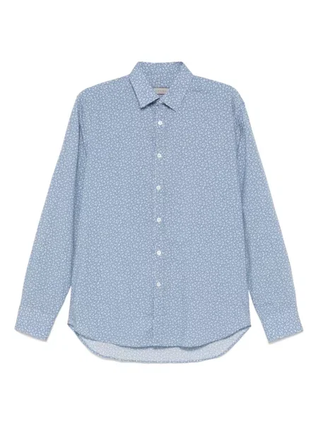 Košulja Canali s cvjetnim printom s printom plava