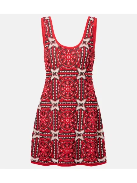 Sukienka La Doublej żakardowa czerwona