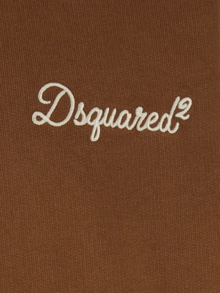 Hanorac cu glugă Dsquared2 cu broderie maro