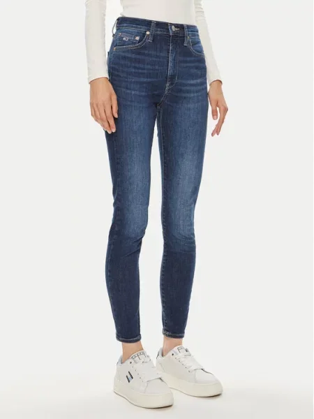 Hlače Tommy Jeans modra