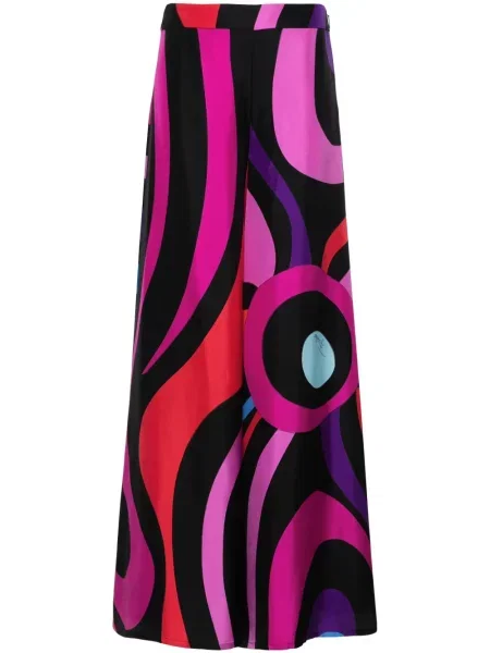 Pantaloni Pucci de mătase cu imagine negru