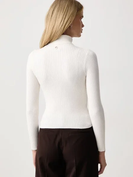 Twinset sweter z wiskozą beżowy
