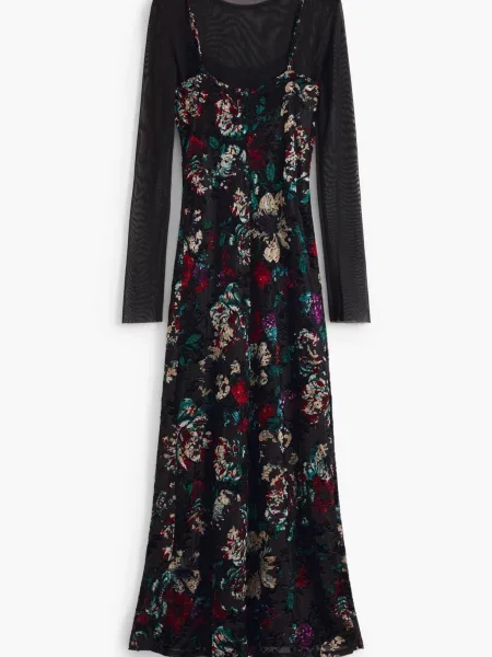 Desigual rochie CASSIDY maxi mulata negru