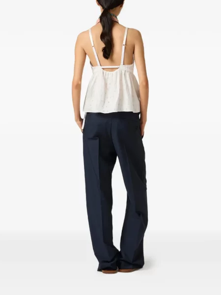Top Miu Miu din poplin alb