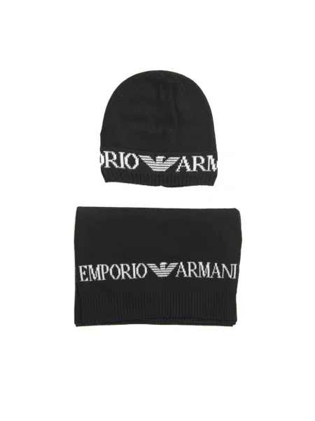 Czapka Emporio Armani wełniana czarna